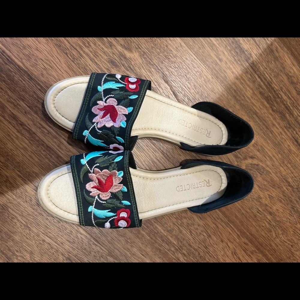 Embroidered sandals